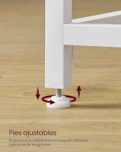 Escritorio, Mesa Oficina Pequeña y Estación Trabajo, Mesa para Teletrabajo, Estudio, Dormitorio, 50 x 100 x 76 cm, Estilo Moderno, Estructura Metal, Blanco Arce y Blanco Nube LWD041W44