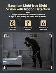 4K Hidden Camera Live Feed WiFi, KINGDANS Night