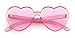 GIFIORE Heart Sunglasses for Women Cute Rimless Heart Shaped Sun Glasses Candy Color Shades (Pink)