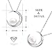 MEGA CREATIVE JEWELRY Moon Pearl White Freshwater 925 Sterling Silver Pendant Necklace for Women with Crystals Jewelry Gifts for Mom Wife Her