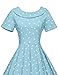 GownTown Women's 1950s Polka Dot Vintage Dresses Audrey Hepburn Style Party Dresses Light Blue