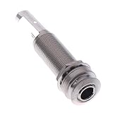 Kmise A1347 1 Piece Guitar Bass End Pin Output Jack 1/4 Mono or Stereo Applications Chrome