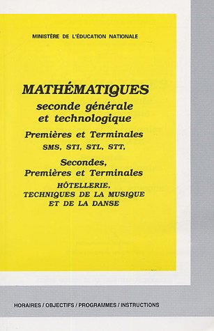 Mathématiques, seconde générale et technologique