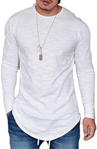 Papijam Men Hip hop Hipster Long Sleeve Sweatshirt Top T Shirts White S
