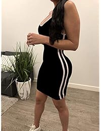 SINRGAN - Vestido corto sin mangas para mujer