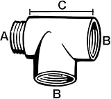 Cornat T-Piece 1/2 inch Internal x 1/2 inch Internal x 1/2 inch External Brass view 2