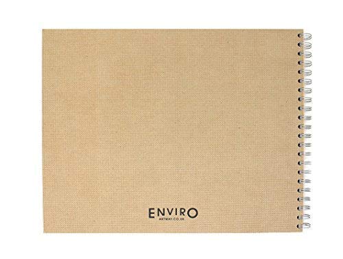 Artway Enviro (Recycled) Spiral Sketch book / Drawing Pad - 14" x 11" Landscape - 170gsm / 105lb - 100% Recycled Hardcover Sketchbook