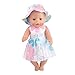 MonkeyJack Lovely Flower Dress Hat Suit Beach Outfit for 18'' American Girl Our Generation Zapf Baby Born Dolls Clothes