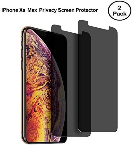 [2-Pack] for iPhone Xs Max Privacy Anti-Spy Tempered Glass Screen Protector,[3D Touch] [Bubble Free][9H Hardness] Tempered Glass Screen Protector for iPhone Xs Max(Black)