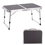 CampLand Aluminum Small Folding Table Outdoor Lightweight Portable for Camping, Beach, Backyards, BBQ, Party and Picnic