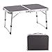 CampLand Aluminum Height Adjustable Folding Table Camping Outdoor Lightweight for Camping, Beach, Backyards, BBQ, Party and Picnic
