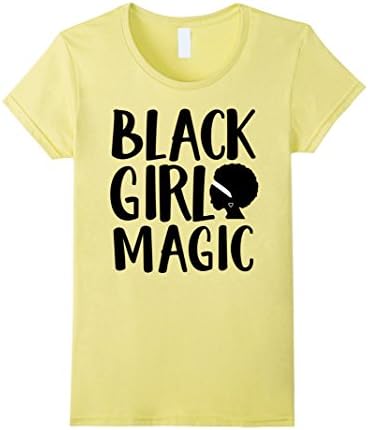 Women's Black Girl Magic Melanin T-Shirt Large Lemon