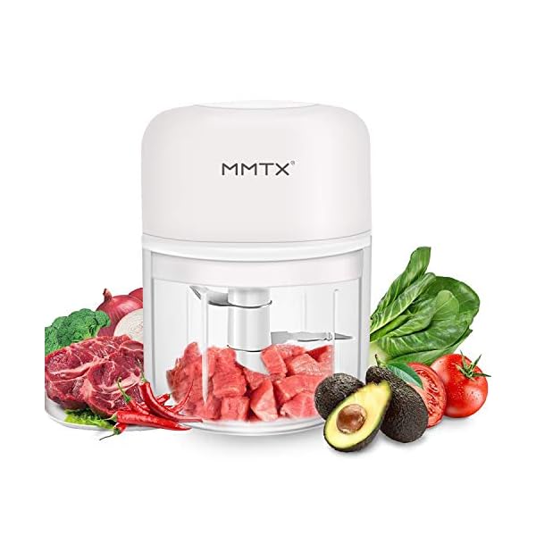 MMTX Mini Food Chopper Electric Small Food Processor Portable Fruit Blender Mixer Chops Vegetables, Nuts & Onion Meat Mincer Grinder for Baby Food USB Rechargeable 3.7V 250ml