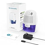 KAIKING Mini Dehumidifier, Portable Electric Auto Shut off Dehumidifiers for Damp Air Mold Moisture in Small Closet Wardrobe Kitchen (Quiet Safe Compact Thermo-electric)