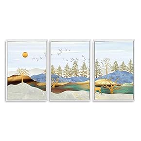 Framed Abstract Landscape Home Artwork for Living Room...