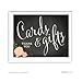 Andaz Press Wedding Party Signs, Chalkboard Pink Coral Floral Roses Print, 8.5x11-inch, Cards and Gifts Thank You, 1-Pack