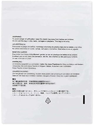 KOMODO 9X12 Resealable Clear Poly Bags with Suffocation Warning, Self-Seal, 1.5 mil