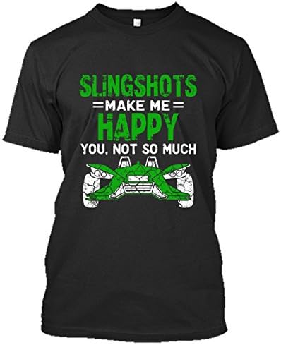 Slingshots T-Shirt Design - Slingshots Make Me Happy Cool Tee Shirt Gift For Friends Unisex (L,Black)