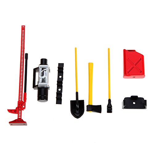 LAFEINA 6Pcs 1/10 RC Rock Crawler Accessories Tool Set Decorative Parts for D90 D110 SCX10 Axial Wraith ( Red)