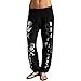 ZZhong Women's Hip Hop Skull Pattern Trousers Full Length Baggy Harem Pants Black S