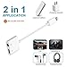 Homfulus iPhone Adapter, 2 in 1 Lightning to 3.5mm Audio Jack and Charger Adapter for iPhone 7 / 7 Plus / 8/ 8plus/ X, Support Non-iPhone Original Headset [Upgrade for IOS10.3.3 or Up]-White