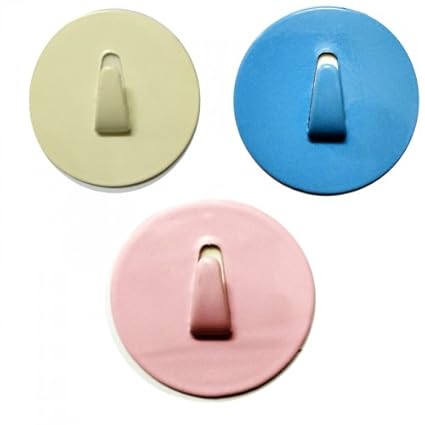 khateri Steel Wall Hook Back Sticker (5x5cm, Multicolour) - 12 Pcs