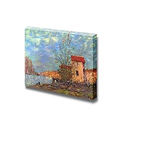 The Loing at Moret by Alfred Sisley - Canvas Print Wall Art Famous Painting Reproduction - 12" x 18"
