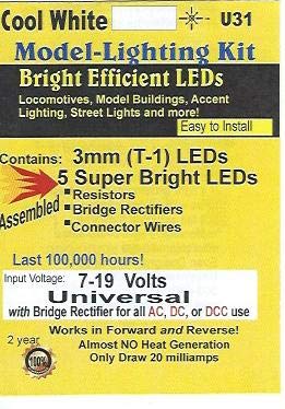 Evan Designs U31 3 mm Bright Cool White LED Pkg=5 - Thumbnail 5