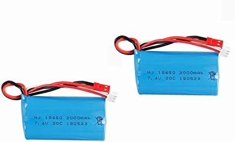 2 pcs 7.4V 2000Mah JST Plug li-on Battery for Syma 9101 9053 Wltoys Wl912 12428 etc