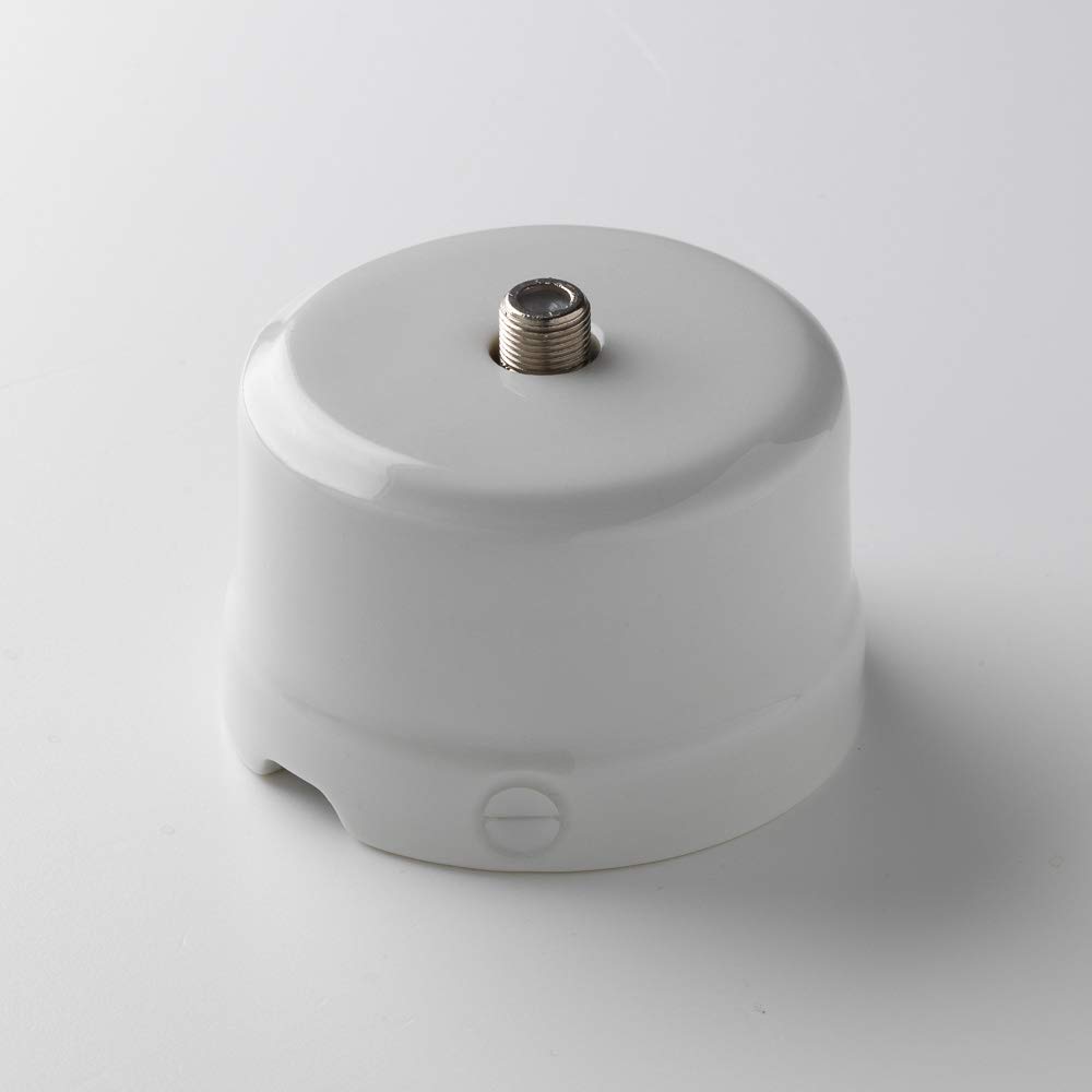 Klartext Belle ÉPOQUE Vintage Style TV Socket for Installation with Textile Cable Made of Fine Bone China