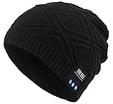NINE BULL Bluetooth Beanie Hat Knit Winter Warm Soft Slouchy Beanies(Black)