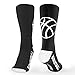 ChalkTalkSPORTS Basketball Performance Crew Socks - Basketball Silhouette Design - Black/White - Mid-Calf Socks - Adult