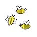 WINZIK Novelty Brooch Pin Set 3pcs Pretty Cute Bees Pattern Enamel-liked Lapel Pins Set Badges for Unisex Child Women Girls Clothes Bags Decor