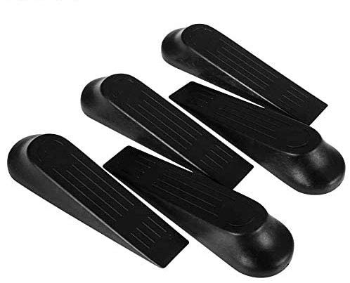 fiXte® 5 Pack Door Stoppers Door Wedges Door Stop Wedges (Black)