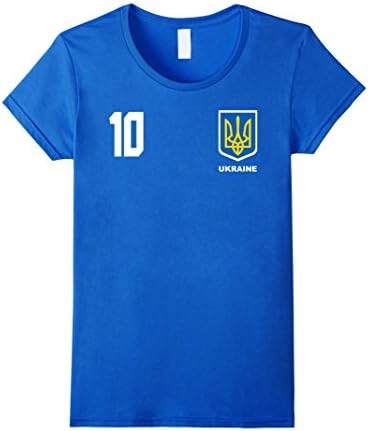 Womens Ukraine Ukrainian Football Futbol Soccer T-Shirt Large Royal Blue