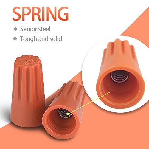 YXX-TECH 200Pcs ERPP Thermoplastic Engineering Materials Screw-On Wire Connectors, UL CSA and ROHS Certification Electrical Wire Nuts