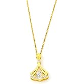 DIAMANTIO 18K Gold Plated Elegant Necklace with Clear Cubic Zirconia – Delicate Geometric Charm Statement Jewelry
