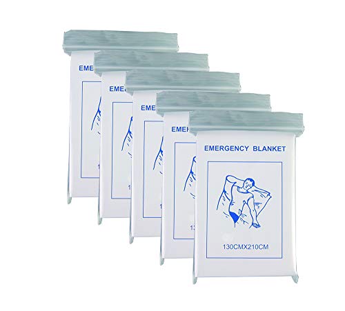 new Hope 82″ x 62″ Extra Large Emergency Blanket, 5 Packs, Survival Space Mylar Thermal Blankets for Marathons, Backpacking, Camping, Natural Disaster, First Aid, Bug Out Bag