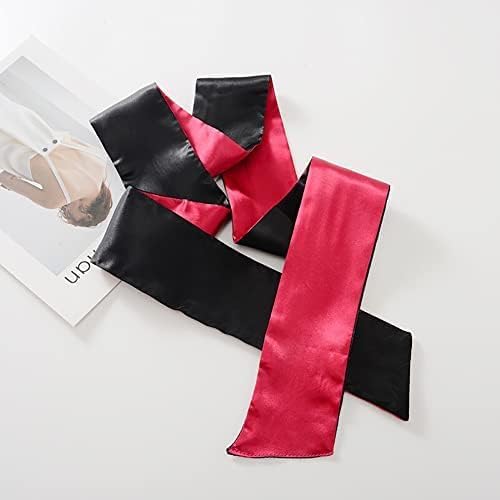 2 pezzi Maschera per Occhi in Raso, Maschera di Sonno, Benda Sexy, Benda per Dormire, Occhi Bendati, Maschera degli Occhi di Raso Nero Rosso, Cravatta Bendato per Dormire per Amanti delle Coppie