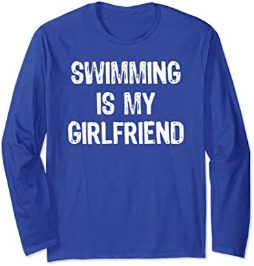 Unisex Swim, Swimming Long-Sleeve t shirt for Boys and Men Large Royal Blue