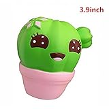 Xinzistar Kawaii Jumbo Slow Rising Squishies Cream Scented Squeeze Kid Toy Phone Charm Gift for Stress Relief (Cactus)