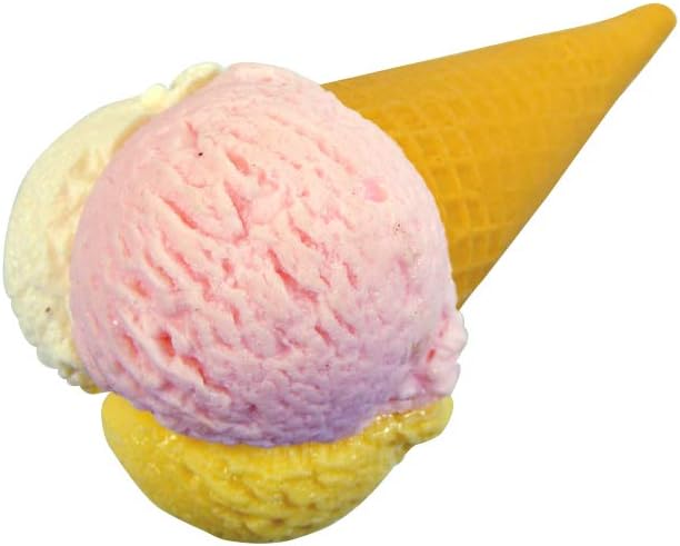 Co-Working Fake Dummy Display Model Ice Cream Cone with 3 Baubles Plastic Replica