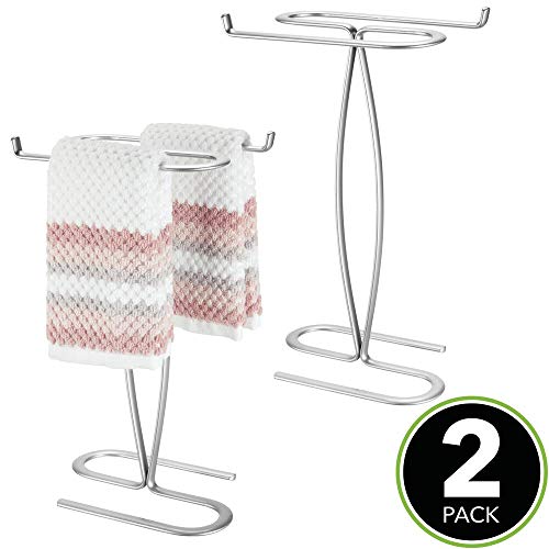 mDesign Decorative Modern Metal Fingertip, Hand Towel Holder Stand