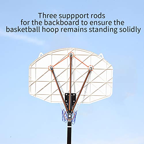FCH Basketball Hoop, 8.2'-10' Adjustable Height 36" X 26" Big Backboard Portable Basketball Stand for Youth Sports Basketball Syestem with Wheels 2 Basketball Nets Indoor/Outdoor