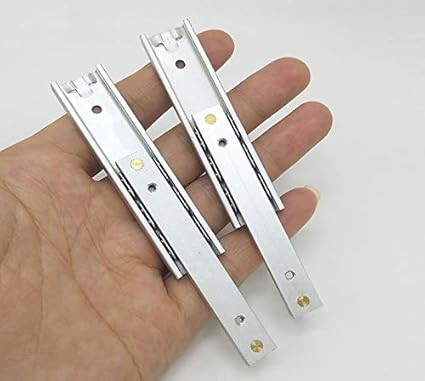 1pair Lot Mini Short Aluminum 2 Fold Ball Bearing Drawer Slide