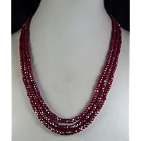 FidgetGear AAA Natural 2x4mm Natural Ruby Faceted Beads Necklace 3 Strand 17"-19"