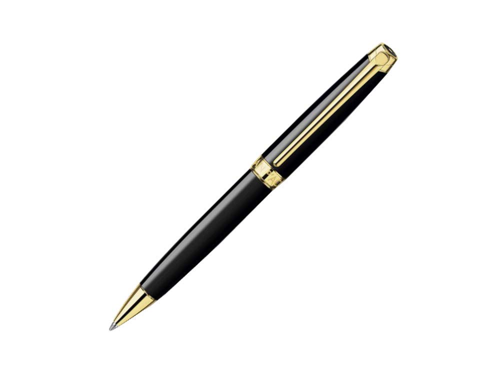 Caran d'Ache Leman Gold Plated Ballpoint Pen - Ebony Black