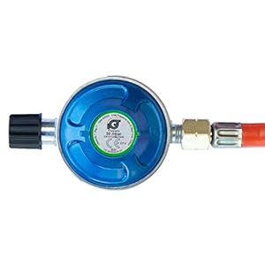 Gasregler Druckminderer 50mbar + Gasschlauch für Gas-Kartusche Camping Gasgrill – Bild 3