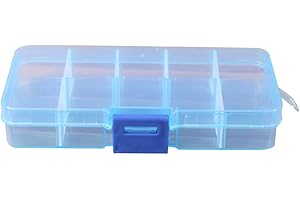 10 Grids blue Plastic Box Adjustable small things Jewelry Box storage Pills Nail Art Storage Box desk office organization Cle