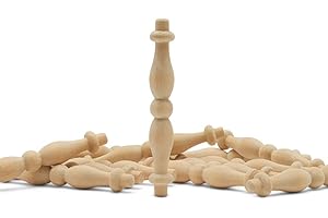 Wooden Baluster Spindles 3-3/8", Pack of 25 Wood Spindles for Crafts, Woodworking, and Furniture, by Woodpeckers